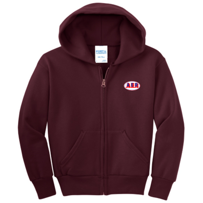 AER - Port & Company Youth Full-Zip Hooded Sweatshirt